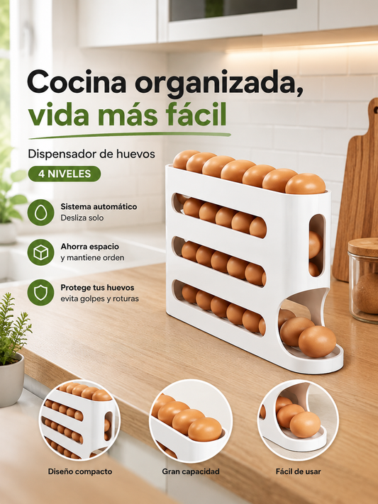 🔥 DISPENSADOR DE HUEVOS - ORGANIZACIÓN INTELIGENTE PARA TU COCINA