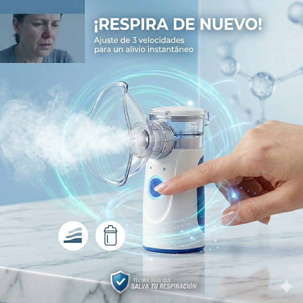 💚 NEBULIZADOR PORTATIL - RESPIRA LIBRE EN SEGUNDOS! ALIVIO INMEDIATO EN CASA